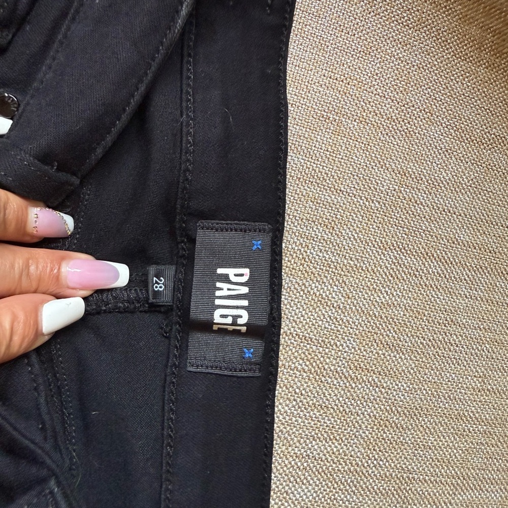PAIGE Jet Black Denim Pants